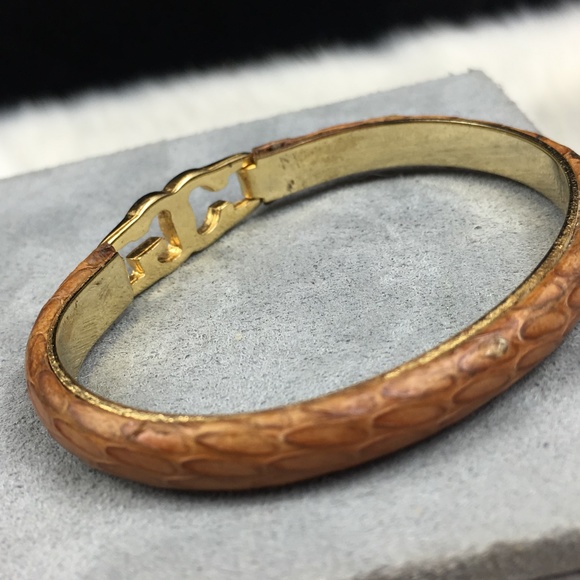 Vintage Casini & Gori Leather Bangle Bracelet - Picture 3 of 5